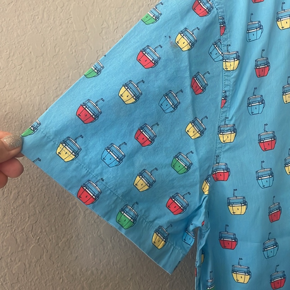 Disney Parks Disneyland Skyway Buckets Short Sleeve Button down Shirt - Picture 4 of 8